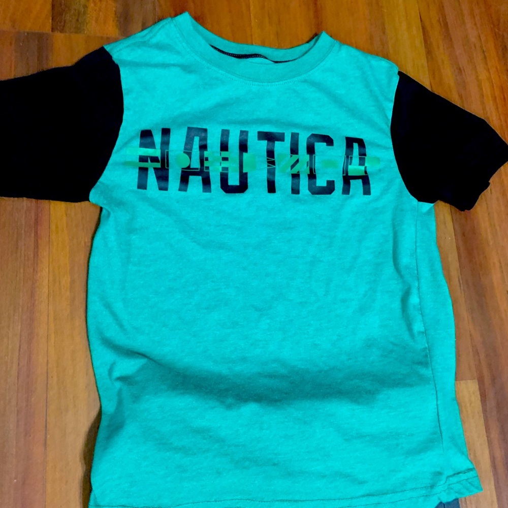 Boys youth size 8 Outfit Nautica shirt and gray Pants